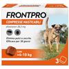 FRONTPRO 3 Compresse Masticabili Antiparassitario per Cani di Peso > 4-10 kg Protegge da Pulci Zecca Uova e Larve Antipulci in Confezione da 3 Compresse da 28.3 mg di Afoxolaner, 4kg-10kg