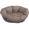 Ferplast Cuscino per Cuccia Cane e Gatto SOFA' 6, in Cotone, Materassino Cuscino Imbottito per Lettino per Cani Gatti da Interno, Ricambio per Cesta in Plastica Cani Gatti, 73 x 55 x h 27 cm, Tortora