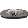 Ferplast Cuccia Cane Relax, Cuscino per cani di piccole dimensioni, Cuccia Gatto, Tappetino per cucce e auto -Lavabile - in Cotone con Soffice Imbottitura, 55 x 36 cm. Marrone