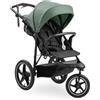 hauck Passeggino 3 Ruote Runner 3 - Con Ruote XL Ad Aria, Sospensioni, Freno a Mano e Cappotta XL UPF 50+ - Pieghevole e Reclinabile, Cesto XL Fino a 3kg con Copertura e Portabibite - Verde giungla
