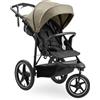 hauck Passeggino 3 Ruote Runner 3 - Con Ruote XL Ad Aria, Sospensioni, Freno a Mano e Cappotta XL UPF 50+ - Pieghevole e Reclinabile, Cesto XL Fino a 3kg con Copertura e Portabibite - (Verde oliva)