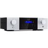 Auna AMP-4000 - Amplificatore stereo HiFi, radio DAB+, telecomando USB, con display LED, nero-bianco