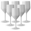 BRYNA BY AMZ BETTER BRYNA - Set 6 Pezzi Bicchieri Croisiere da 25 Cl in Policarbonato (Plastica Rigida), 100% Design Italiano, Bicchieri Infrangibili, Calici Vino Riutilizzabili e Lavabili in Lavastoviglie, Bianco