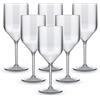 BRYNA BY AMZ BETTER BRYNA - Set 6 Pezzi Bicchieri Croisiere da 25 Cl in Policarbonato (Plastica Rigida), 100% Design Italiano, Bicchieri Infrangibili, Calici Vino Riutilizzabili e Lavabili, Trasparente