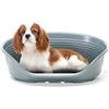 Ferplast Cuccia per Cani e Gatti Cuccia per Cani taglia media 100% plastica riciclata Lettino per Cani lavabile traspirante e antiscivolo Siesta Deluxe, 70,5 x 52 x 23,5 cm., Grigio chiaro