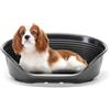 Ferplast Cuccia per Cani e Gatti Cuccia per Cani taglia media 100% plastica riciclata Lettino per Cani lavabile traspirante e antiscivolo Siesta Deluxe, 70,5 x 52 x 23,5 cm., Nero