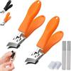 DPKSML Caurat Slanted Nail Clipper - Wide Jaw, No Mess, Wide Jaw Opening Anti-Splash Slanted Nail Clipper, Curved Toenail Clippers for Thick Toenails, Sharp Upgraded Ingrown Toenail Clippers (2PCS Orange)