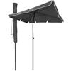 VOUNOT® Ombrellone da Giardino Rettangolare, Parasole da Balcone, 200 x 125 cm, Grigio Scuro