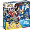 Clementoni - Puzzle per Bambini 180 Pezzi Supercolor, per Bambini 7+ Anni, Illustrazione con Personaggi dal Cartone Sonic, con Sticker Inclusi, Idea Regalo, Made in Italy, 48,5x33,5 cm, 29797