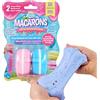 SLIMY Macarons 3 x 50 g in rosa e blu - Set originale Slime con diversi tipi di gioco, glitter e spargilatura da impugnare, divertimento per bambini, plastilina elastica