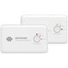 WISUALARM Rilevatore Monossido di Carbonio, 10 Anni di Batterie Incluse, Rivelatore di Monossido di Carbonio, con Pulsante di Prova, Monitoraggio di CO, Allarme CO, Certificazione EN50291 (2 PCS)