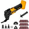 L1NXIXI Utensili multifunzione oscillanti per batteria Dewalt da 18 V, utensile multiuso per taglio e levigatura, angolo di oscillazione di 4°, 6 velocità variabili, design a lama rapida con 21 accessori per