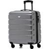 Flight Knight Valigie Rigide in ABS Leggere a 4 Ruote - Bagaglio a Mano Da Cabina Approvato per Compagnie Aeree Come British Airways E Dimensioni Massime per Easyjet Borsa Da Cabina Grande 56x45x25cm