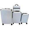 Generico SET DI 4 PEZZI DI VALIGIE DI COLORE GRIGIO CHIARO, VALIGIE DA VIAGGIO MULTIFUNZIONALI, TROLLEY RIGIDI (Bagaglio 20)