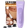 MANSPOT Depilatore Corpo Donna, Rasoio Elettrico Donna con 3 Protezioni e Testine in Ceramica Sostituibili, Epilatore Elettrico Impermeabile, Rasoio Intimo (Viola)