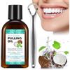 Uocasi Aceite bucal con coco y aceite de menta, 120 ml, enjuague bucal de aceite de coco ayurvédico de forma natural, enjuague bucal para aliento fresco, blanqueamiento dental y dientes saludables y encías