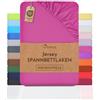 NatureMark Lenzuolo con angoli elasticizzati in jersey, in 100% cotone, in molti colori e misure, conforme all'Oeko-Tex Standard 100, 120 x 200 cm pink