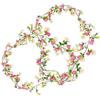CONNECTION 2 pezzi Ghirlanda con Margherite Rosa 2.1 M Ghirlanda Finti Ghirlande di Margherita Artificiali Fiori Ghirlande di Fiori Artificiali per Nozze Arco Festa Giardino Muri Decorazione