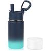Volhoply Borraccia termica termica per bambini in acciaio inox, a tenuta stagna, con coperchio con cannuccia e tappo in silicone, senza BPA, facile da usare, per ragazzi e ragazze, doppia parete