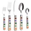 EXZACT Set di Posate 20 Pezzi a Pois, Acciaio Inox Lucidato a Specchio, Servizio per 4 con: Coltelli, Forchette, Forchette da Insalata, Cucchiai e Cucchiaini - Lavabile in Lavastoviglie