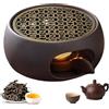 Sporgo Fornello per teiera in ceramica: scalda tè con portacandela, scalda caffè, fornello, teiera, scalda teiera, scalda teiera per caffè, tè e latte (F)