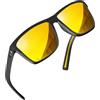 grinderPUNCH Occhiali da Sole Polarizzati da Uomo - Montatura Leggera in TR90, Protezione UV400, Design Quadrato - Ideali per Guida, Pesca e Golf (Giallo)