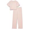 Calvin Klein Bambina Set Pigiama Knit Corto, Rosa (Peachwhip/W/Peachwhip), 10-12 Anni