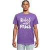 Merchcode Mp5000307-peanuts-Rebel with Paws Round Neck T-Shirt, Viola-Ultraviolet, XL Uomo