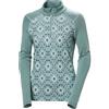 Helly Hansen W LIFA Merino Midw gra 1/2 Zip Giacca Primo Strato, 489 Cactus Star Pixel AOP, S Donna