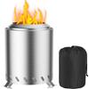 Fillis Braciere per esterni, 16x16x20,5cm Senza fumo in acciaio inox mini caminetto da tavolo con custodia balcone terrazza e giardino, decorazione ideale per barbecue in legno