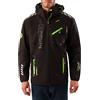 Geographical Norway ROYAUTE MEN - Giacca Softshell Impermeabile Uomo - Giubbotto Cappuccio Traspirante All'aperto - Giacca Invernale Antivento - Ideale Attività All'aperto (Nero/verde, M)
