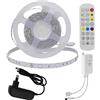 Brightium Kit striscia LED 5050 RGB 30 LED IP20 con adattatore, Bluetooth per musica e telecomando DC12V, ideale per ambienti e feste.