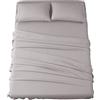 Sonoro Kate lenzuola in microfibra super soft 1800 fogli lusso egiziano 40,6 cm tasca profonda?rughe e hypoallergenic-4 Piece Twin/Twin XL/Full/Queen/king/California King Size, Microfibra, Grey, Queen