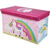 WELL HOME MOBILIARIO & DECORACIÓN Well Home - Scatola portaoggetti MDS con tessuto non tessuto, motivo unicorno 60 x 30 x 35 cm