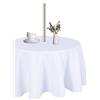LUSHVIDA Tovaglia per interni ed esterni, lavabile, impermeabile, antipiega, con cerniera e foro per ombrello, per primavera, estate, feste, picnic, barbecue, patio, 152,4 cm, colore bianco
