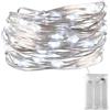 Brightium Ghirlanda di luci a LED in filo di rame, batteria 3AA, 5 m, luce bianca fredda, ideale per decorazione e ambientazione.