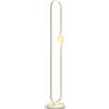 HOMCOM Lampada da Terra a LED a forma di Nota Musicale con Luminosità Regolabile e Pedale, 28x28x145 cm, Bianco | Aosom Italy