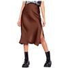 Generic Gonna Donna Sexy da Spiaggia A-Line Maxi Skirt Casual Elastica a Vita Alta Sottoveste Chic ed Elegante Lunghezza al Ginocchio Gonne con Spacco Lavoro, Discoteca, Quotidiano