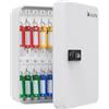 Uniclife Armadietto portachiavi a 28 chiavi in acciaio con serratura a combinazione, organizer per chiavi da parete con codice ripristinabile, scatola di sicurezza digitale bianca con ganci e