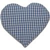 Giraffenland Cuscinetto a forma di cuore con semi di lino - 30 x 25 cm bianco-blu - Cuscino termico - Microonde, forno e frigorifero