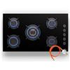 Klarstein Piano Cottura a Gas 5 Fuochi, Integrato 10400W, Incasso in Acciaio Inox, per Wok, Fuochi a Gas Potenti, Design Elegante per Cucina Moderna