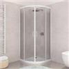 DEGHI Box doccia 80X80 cm semicircolare scorrevole con vetro trasparente e profilo bianco 185h - Lite