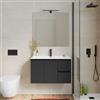 DEGHI Mobile bagno sospeso 80 cm con ante e cassetti antracite - Compact