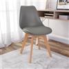 DEGHI Sedia scandi tortora gambe in legno con cuscino - Alborg Plus