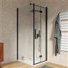 DEGHI Box doccia 90x70 cm a soffietto vetro anticalcare trasparente e profilo nero opaco 195h - Flexy