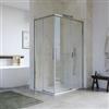 DEGHI Box doccia 80x120 cm angolare scorrevole con vetro trasparente e profilo cromo 195h - Silent
