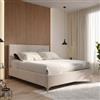 DEGHI Letto matrimoniale 160x190 cm in tessuto crema con contenitore - Maverick