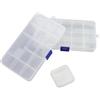AMANDELIZABE 2 scatole rettangolari in plastica con 1 piccolo set di contenitori quadrati, trasparenti, per gioielli, orecchini, piccoli pezzi (trasparente)