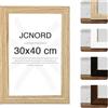 JCNORD Cornice Portafoto in Legno MDF Color Rovere 30x40 cm con vetro Acrilico Infrangibile | Cornice Portafoto Moderna per Pareti e Tavoli