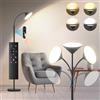 Mixinlei Lampada da Terra Salotto LED 18W 1800LM Dimmerabile Lettura Piantana con 4 di Colore, Telecomando, Timer 1H, Regolazione a 360°Lampada a Stelo per Soggiorno Camera da Letto Ufficio Estetista
